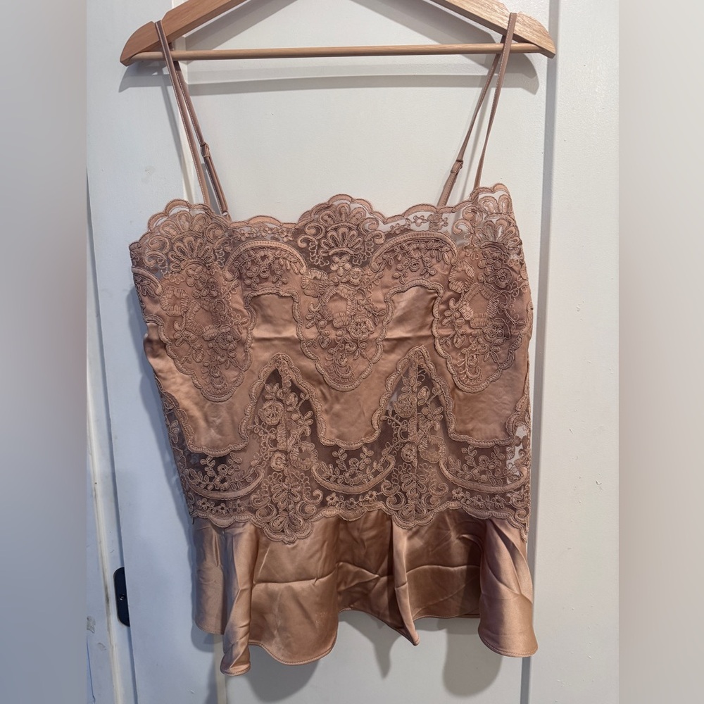H&M Edition Lace-Inset Satin Strappy Top